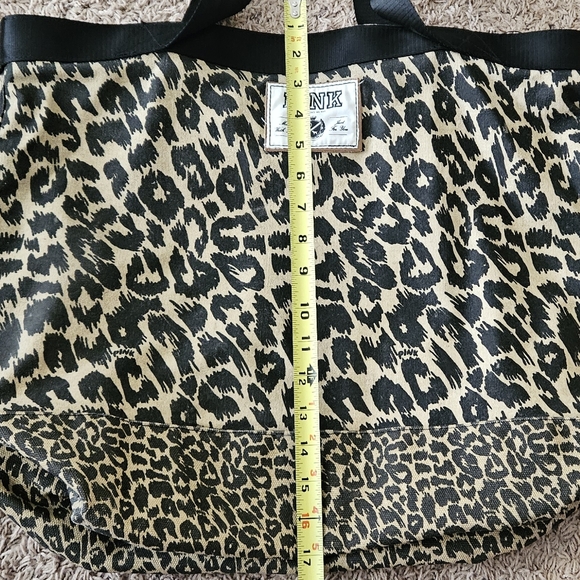 Vintage PINK by Victoria’s Secret Large Leopard Weekender Canvas Tote Bag - Picture 11 of 16